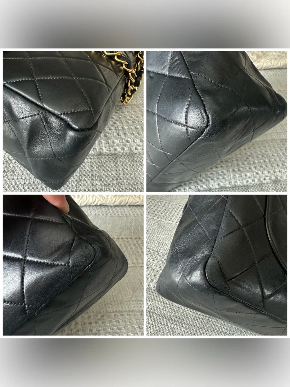Chanel Black Jumbo Quilted Shoulder Bag with Gold Chain